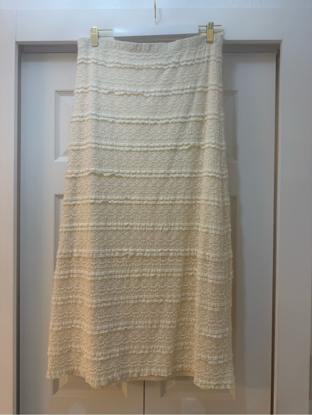 Max Studio Cream Lace A-Line Skirt